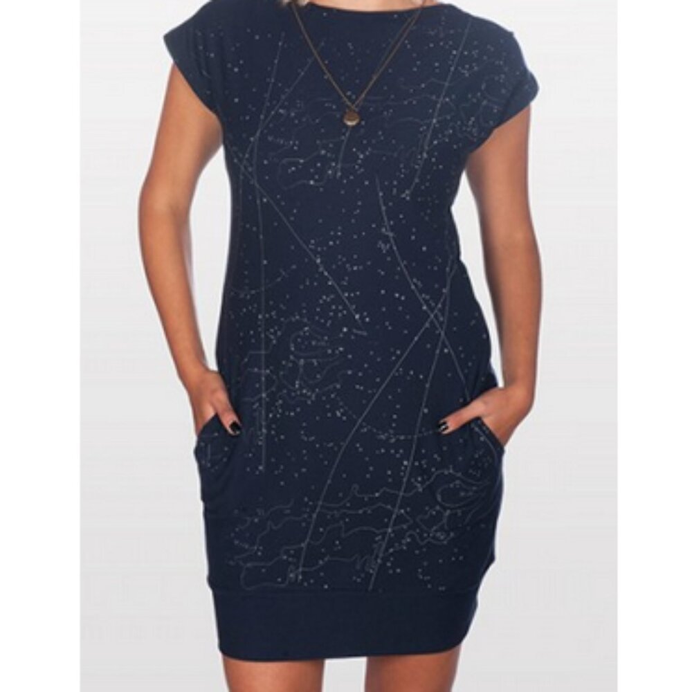 Comfy cotton constellation mini-dress (with pockets!)